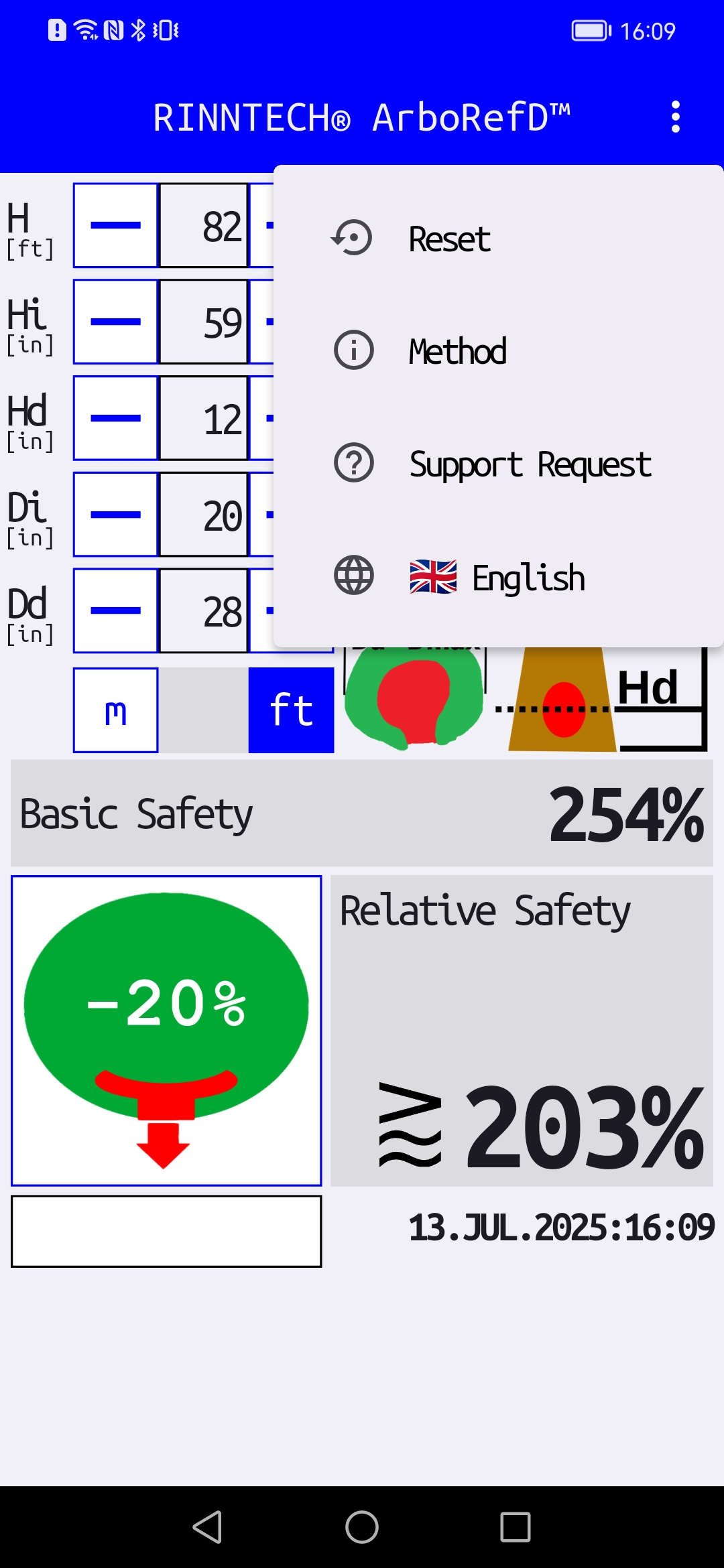 ArboRefD with open menu